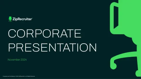 ZipRecruiter | Investor Presentation Deck | 33 slides
