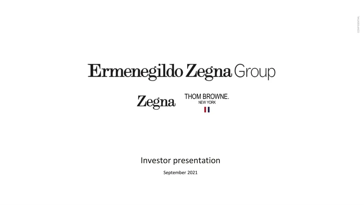 Zegna | Investor Presentation Deck | 64 slides · slide 1