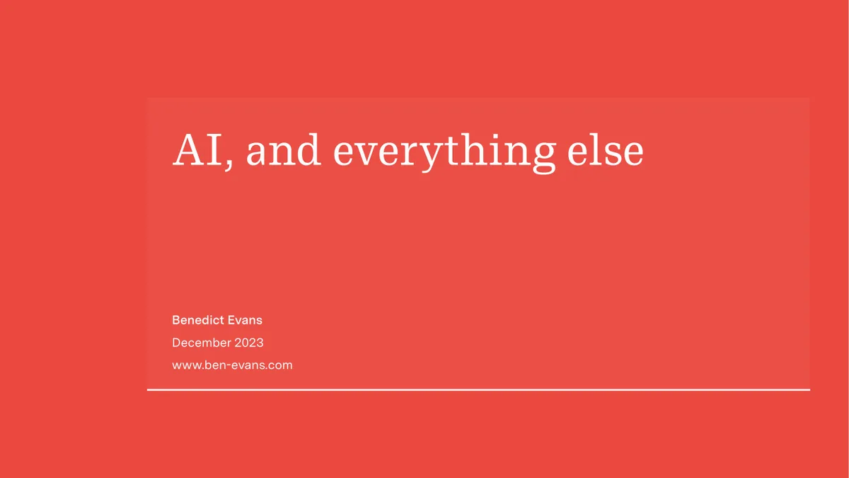 2024 Benedict Evans 2024 AI eats the world · slide 1