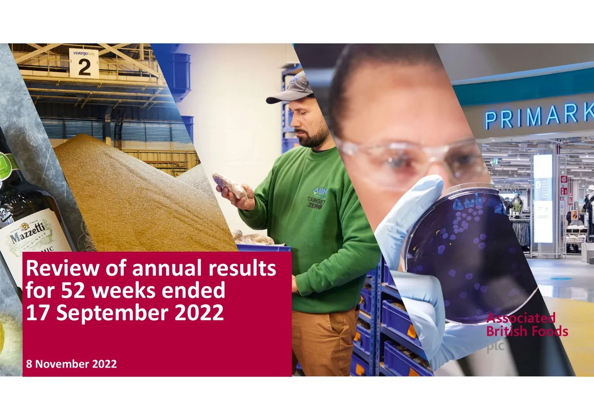 Includes imagery representing various business units (Mazzetti, Vivergo Fuels, ABN, Primark).