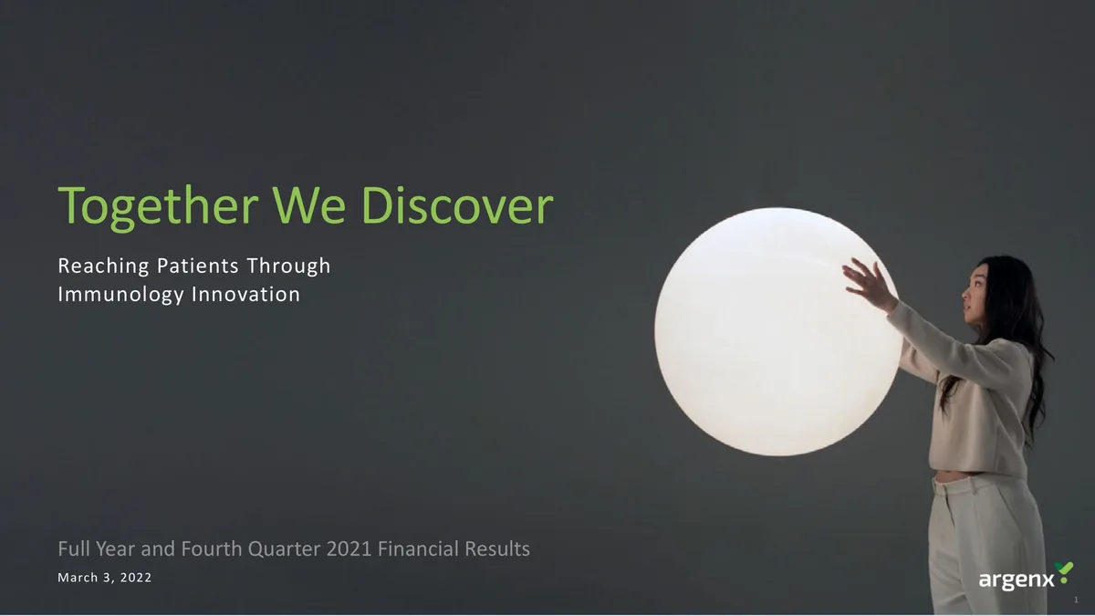 argenx SE | Results Presentation Deck | 17 slides · slide 1