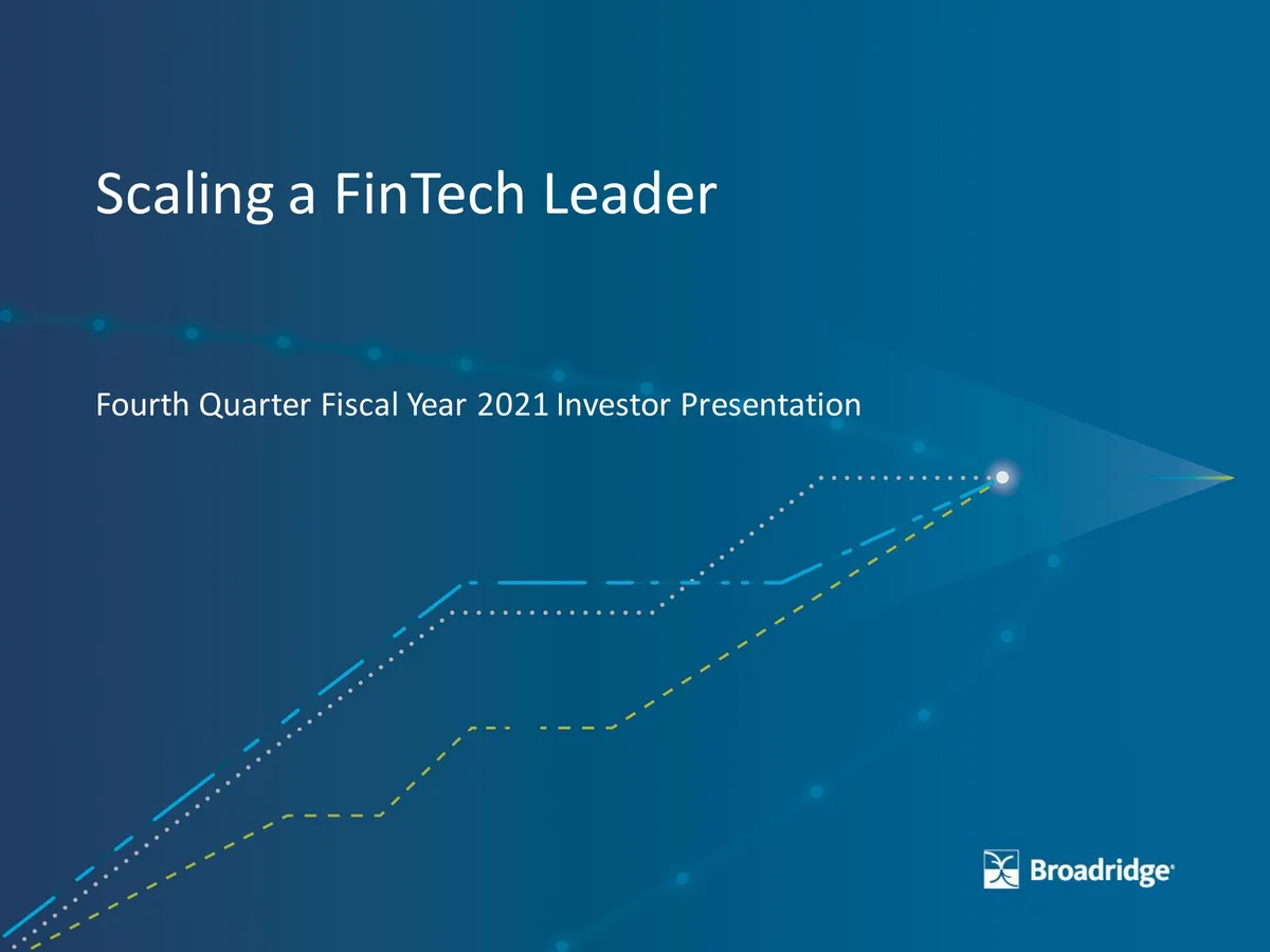 Broadridge Financial Solutions | Results Presentation Deck | 52 slides · slide 1
