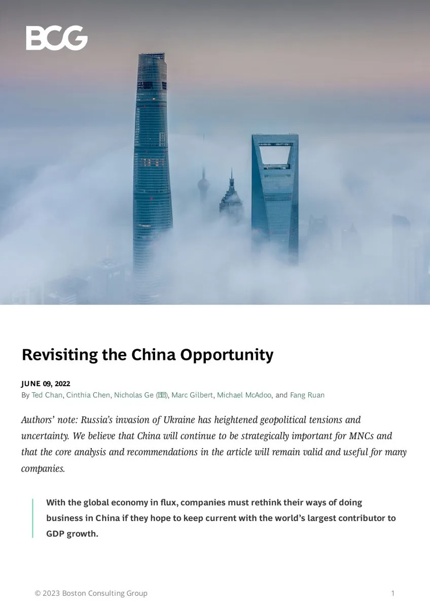 The China growth opportunity · slide 1