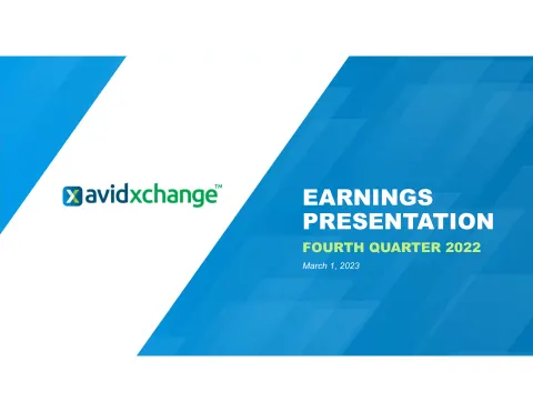 AvidXchange | Results Presentation Deck | 16 slides