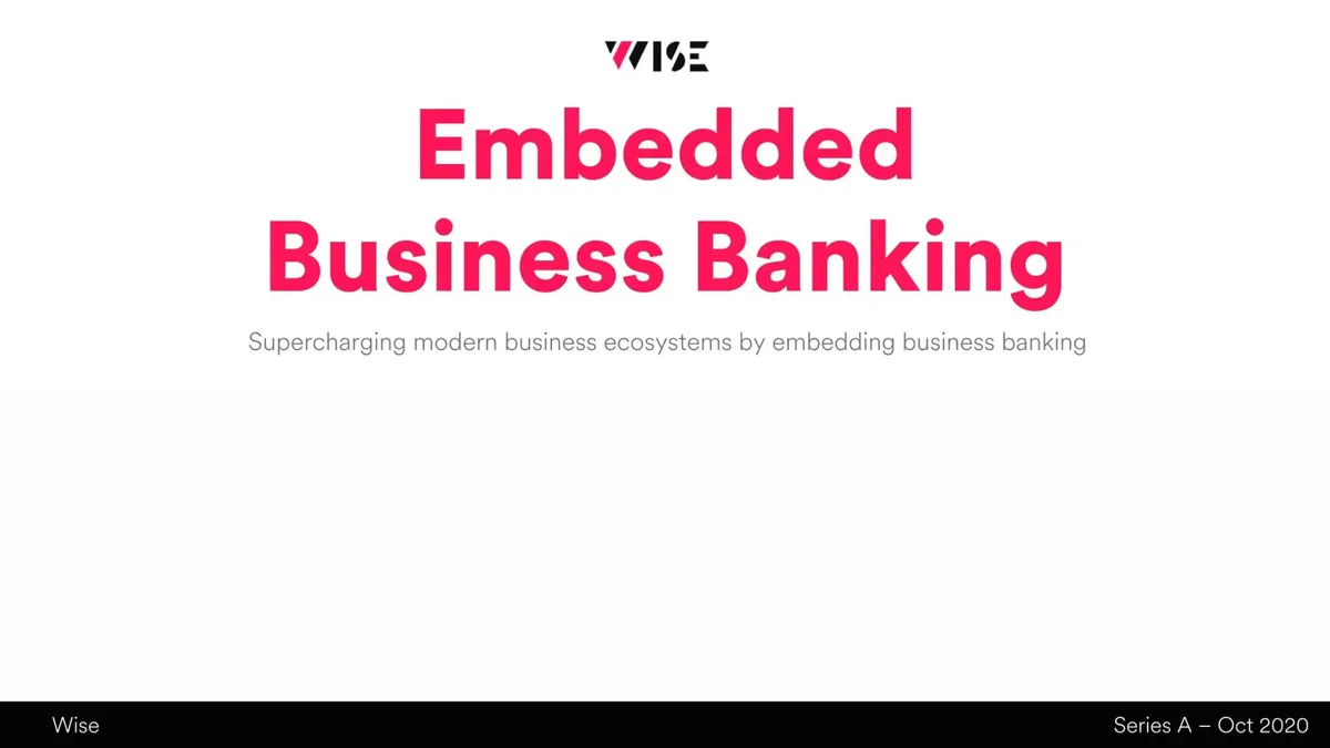Read the 21-page pitch deck a fintech that helps small businesses get banking services used to nab $12 million · slide 1
