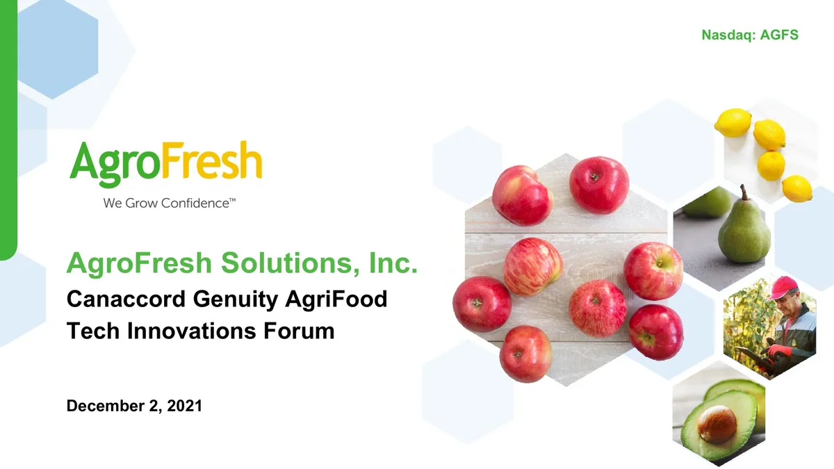 AgroFresh | Investor Conference Presentation Deck | 24 slides · slide 1