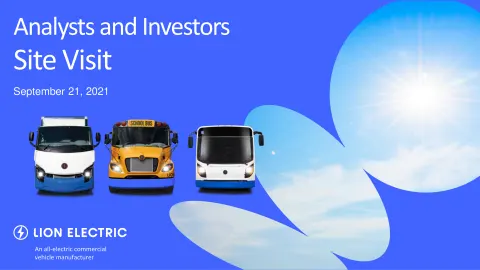 Lion Electric | Investor Event Presentation Deck | 50 slides