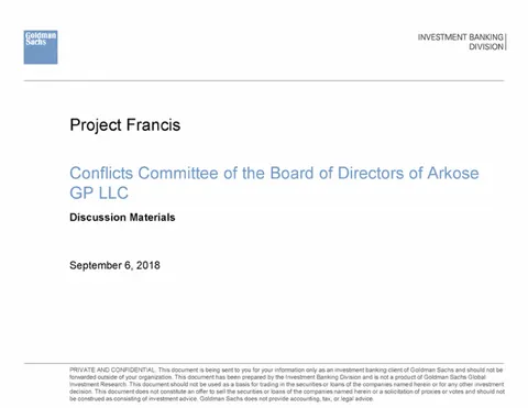 Goldman Sachs | Investment Banking Pitch Book | 20 slides