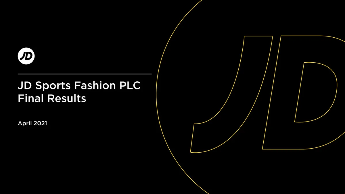 JD Sports | Results Presentation Deck | 16 slides · slide 1