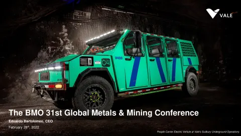 Vale | Investor Conference Presentation Deck | 20 slides
