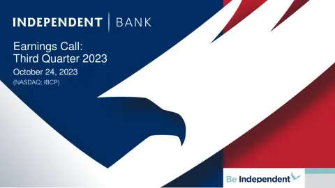 Independent Bank Corp | Results Presentation Deck | 27 slides