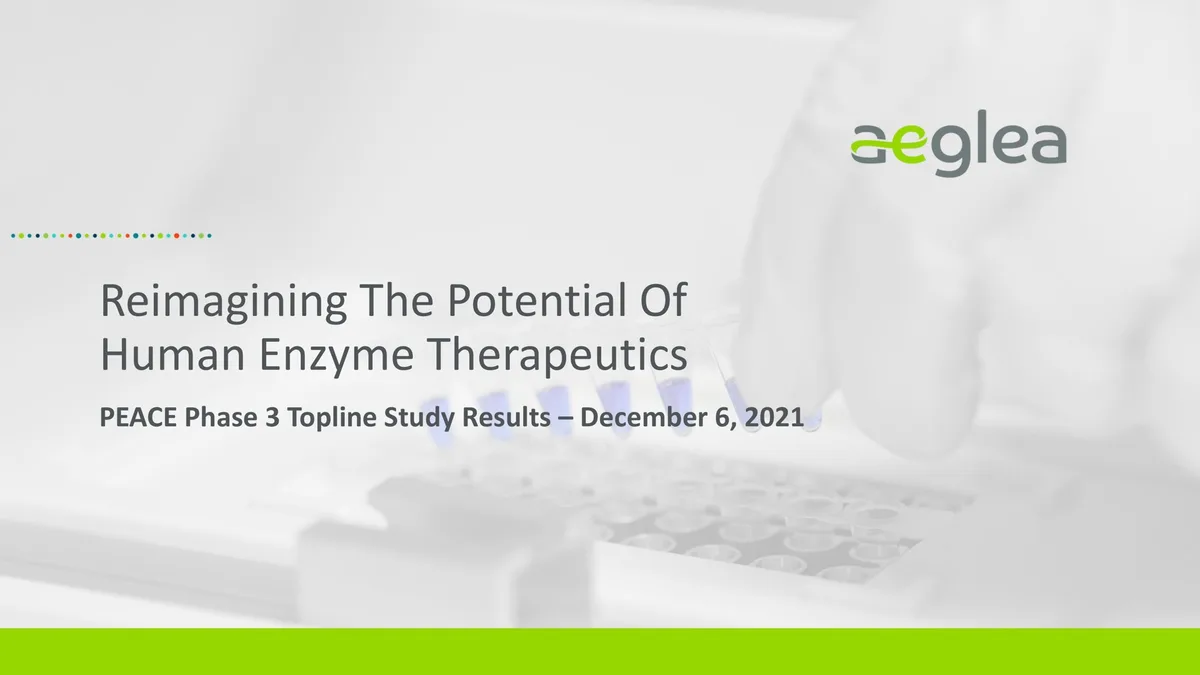 Aeglea BioTherapeutics | Results Presentation Deck | 23 slides · slide 1