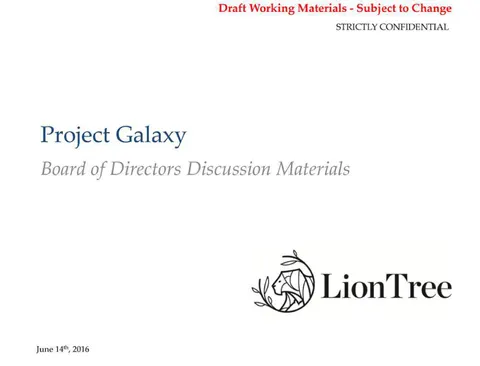 LionTree | Investment Banking Pitch Book | 41 slides