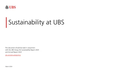 UBS | ESG Presentation Deck | 37 slides
