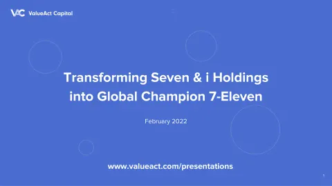 ValueAct Capital | Activist Presentation Deck | 75 slides