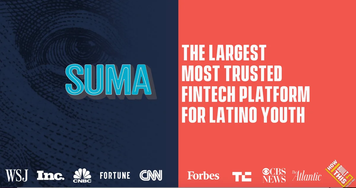 The slide uses a split-screen design with a dark blue left side and a coral right side, incorporating a watermark of a currency bill on the left.