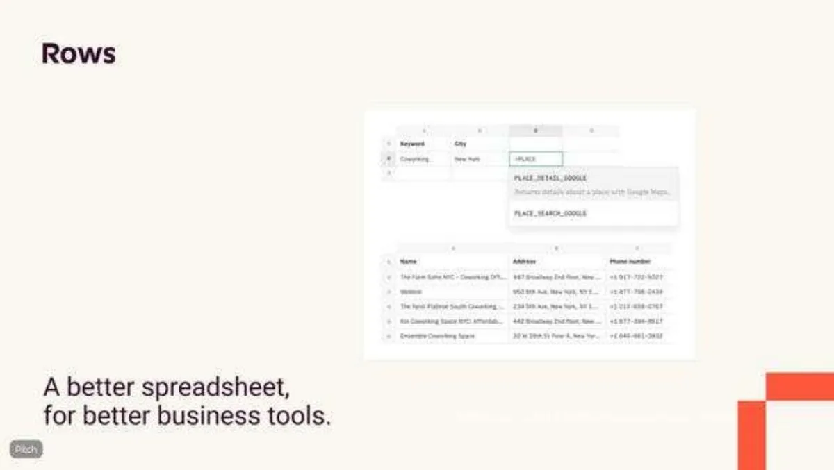 Rows Pitch Deck · slide 1