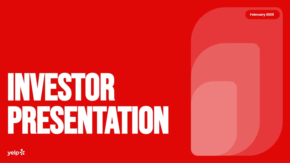 Yelp | Investor Presentation Deck | 38 slides · slide 1