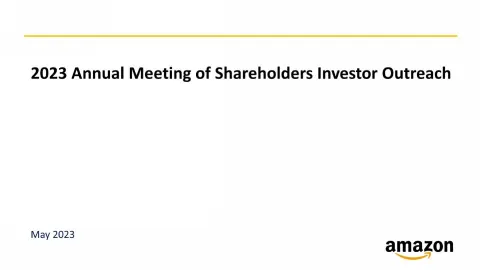 Amazon | Shareholder Engagement Presentation Deck | 40 slides