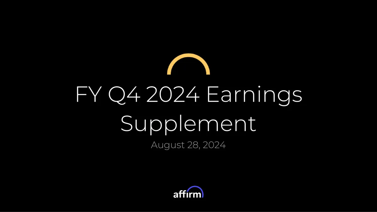 Affirm | Results Presentation Deck | 52 slides · slide 1