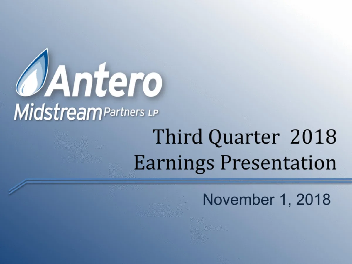 Antero Midstream Partners | Results Presentation Deck | 17 slides · slide 1