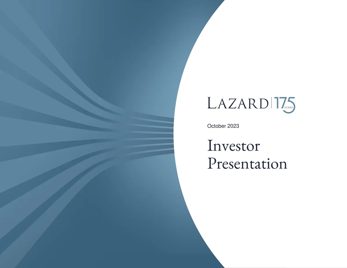 Includes Lazard 175 years branding.