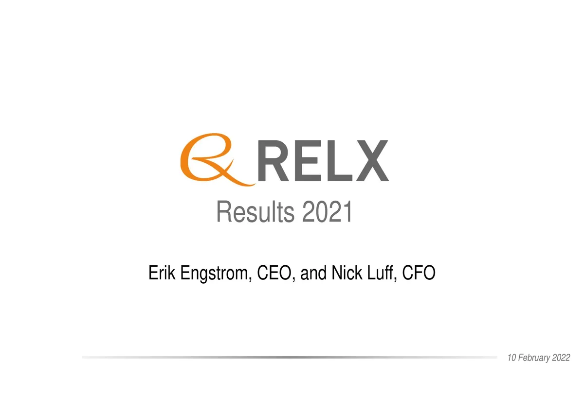 RELX | Results Presentation Deck | 43 slides · slide 1