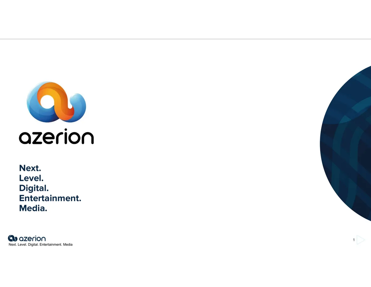Azerion | Investor Presentation Deck | 25 slides · slide 1