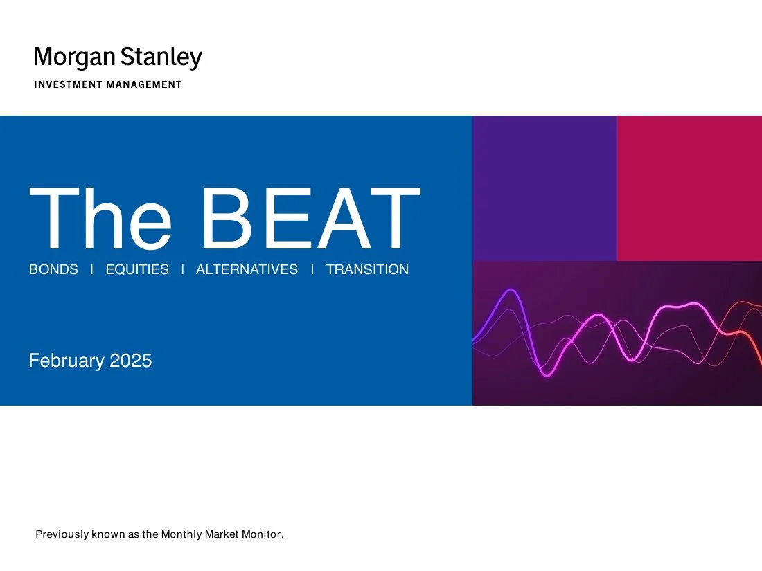 The title 'The BEAT' is an acronym for Bonds, Equities, Alternatives, and Transition.