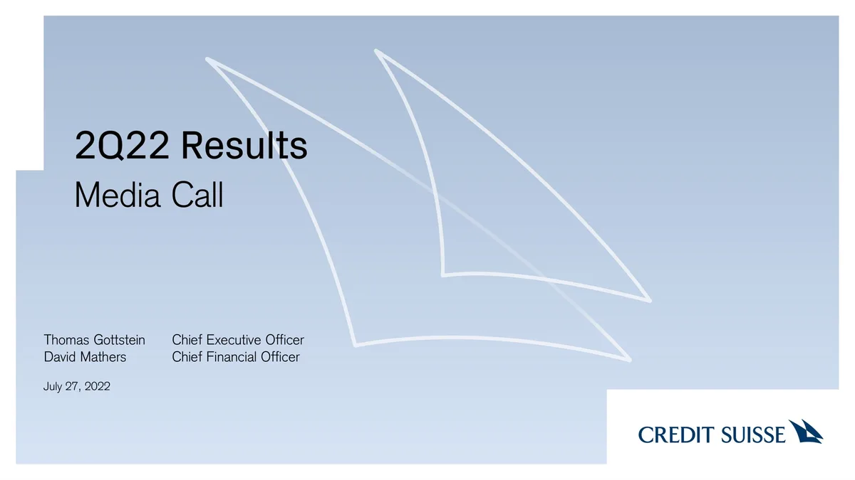 Credit Suisse | Results Presentation Deck | 25 slides · slide 1
