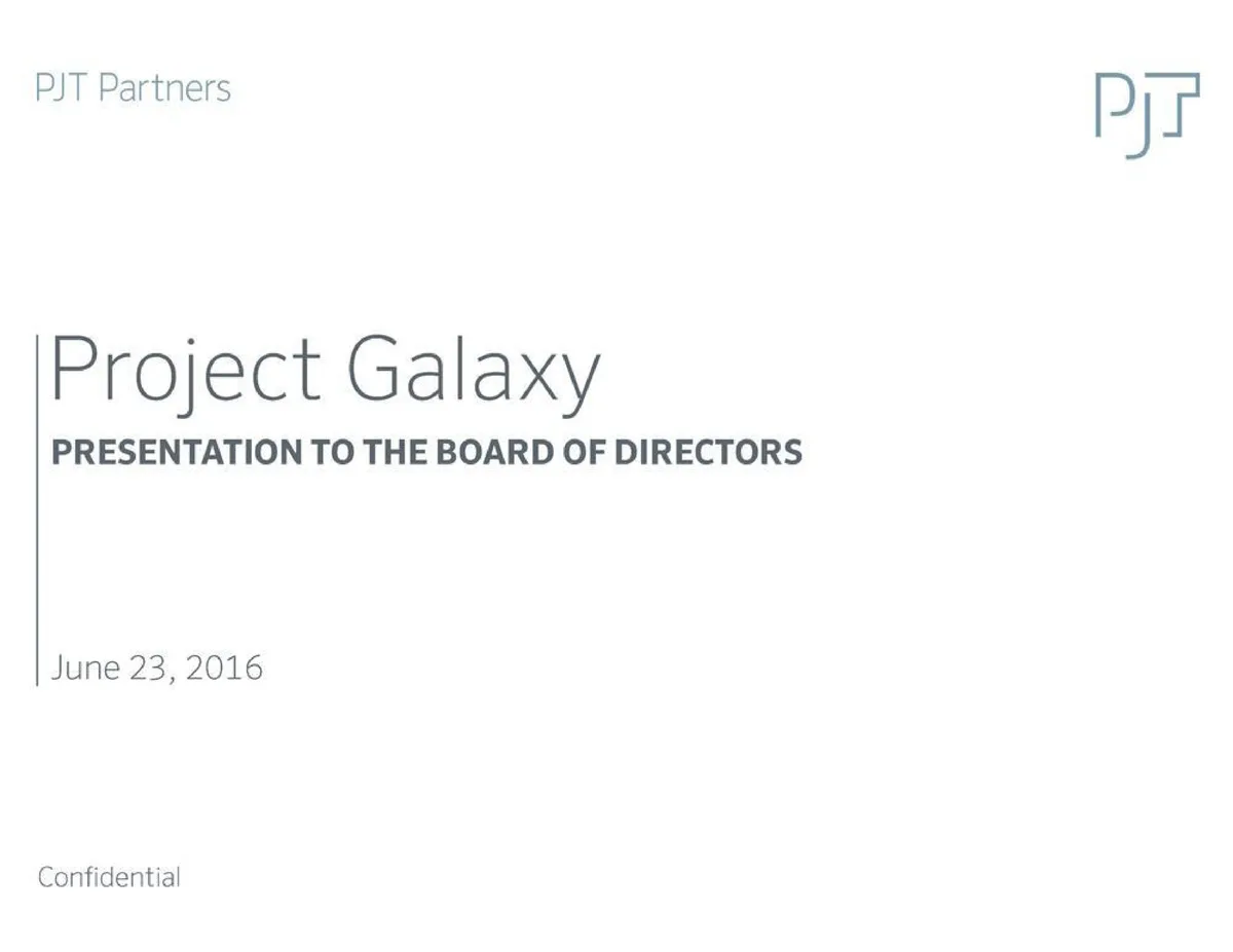 PJT Partners | Investment Banking Pitch Book | 53 slides · slide 1