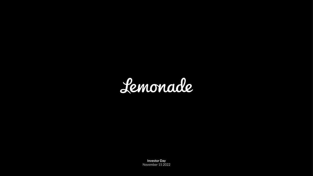 Lemonade | Investor Day Presentation Deck | 125 slides · slide 1