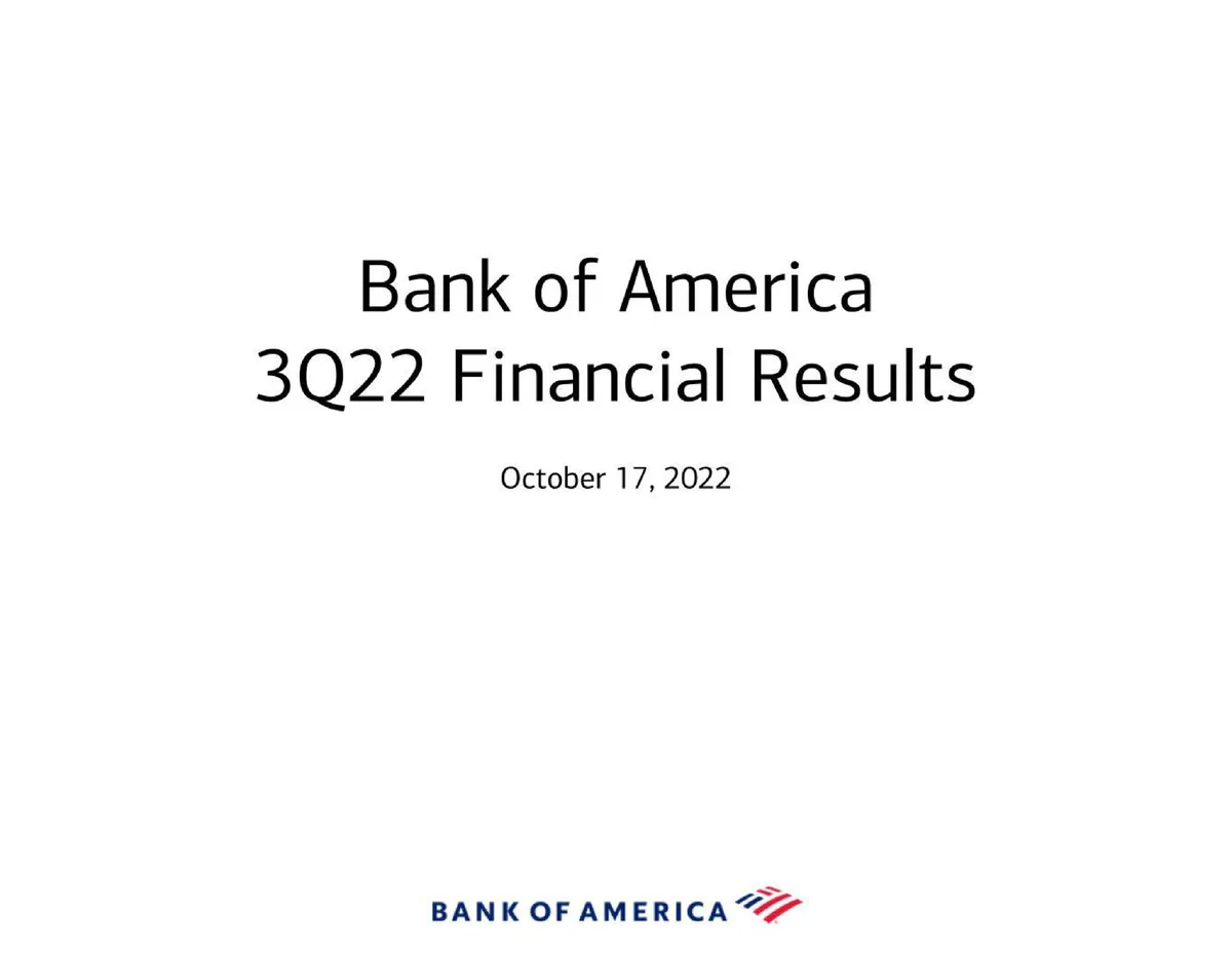 Bank of America | Results Presentation Deck | 36 slides · slide 1