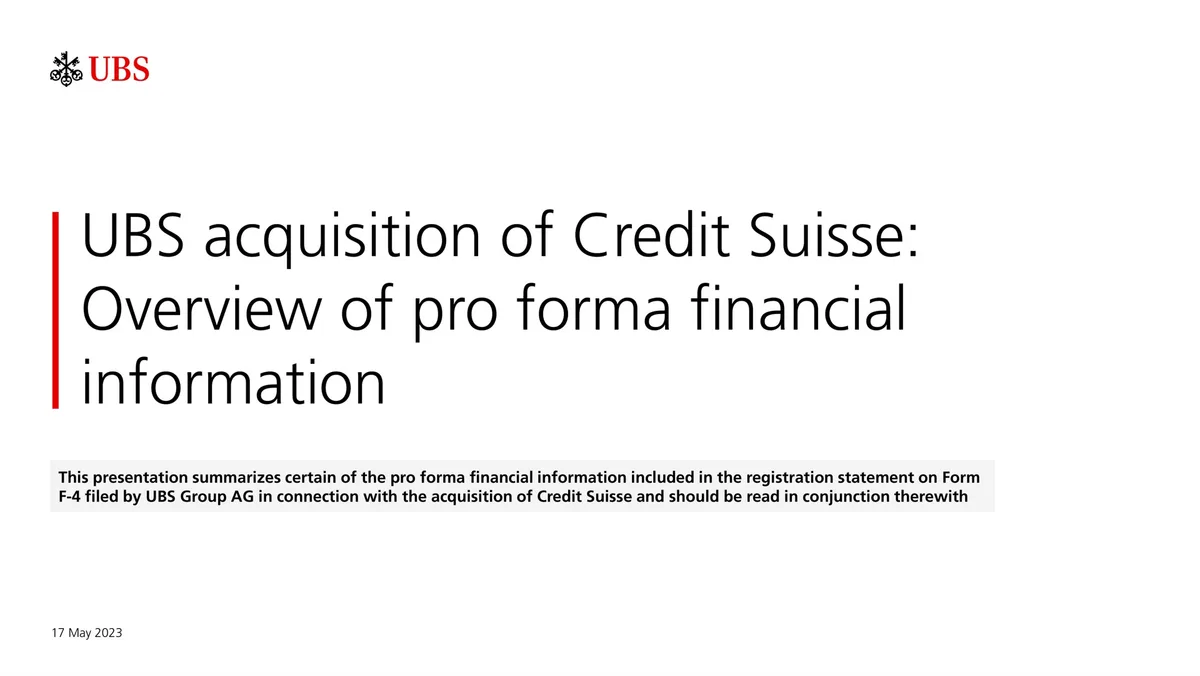 UBS | Mergers and Acquisitions Presentation Deck | 11 slides · slide 1