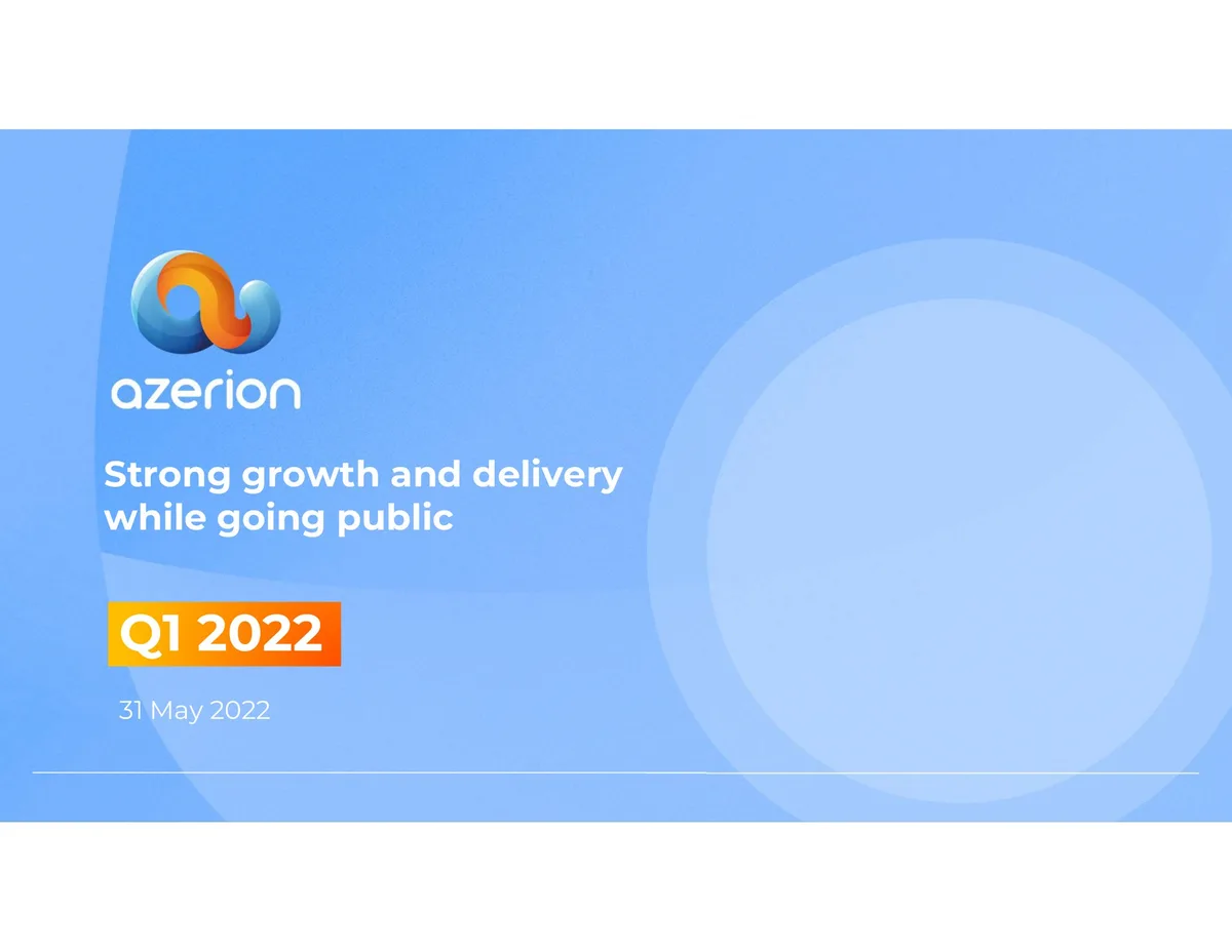 Azerion | Results Presentation Deck | 12 slides · slide 1
