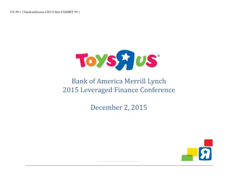 Toys R Us | Investor Conference Presentation Deck | 23 slides