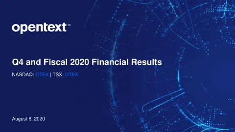 OpenText | Results Presentation Deck | 31 slides