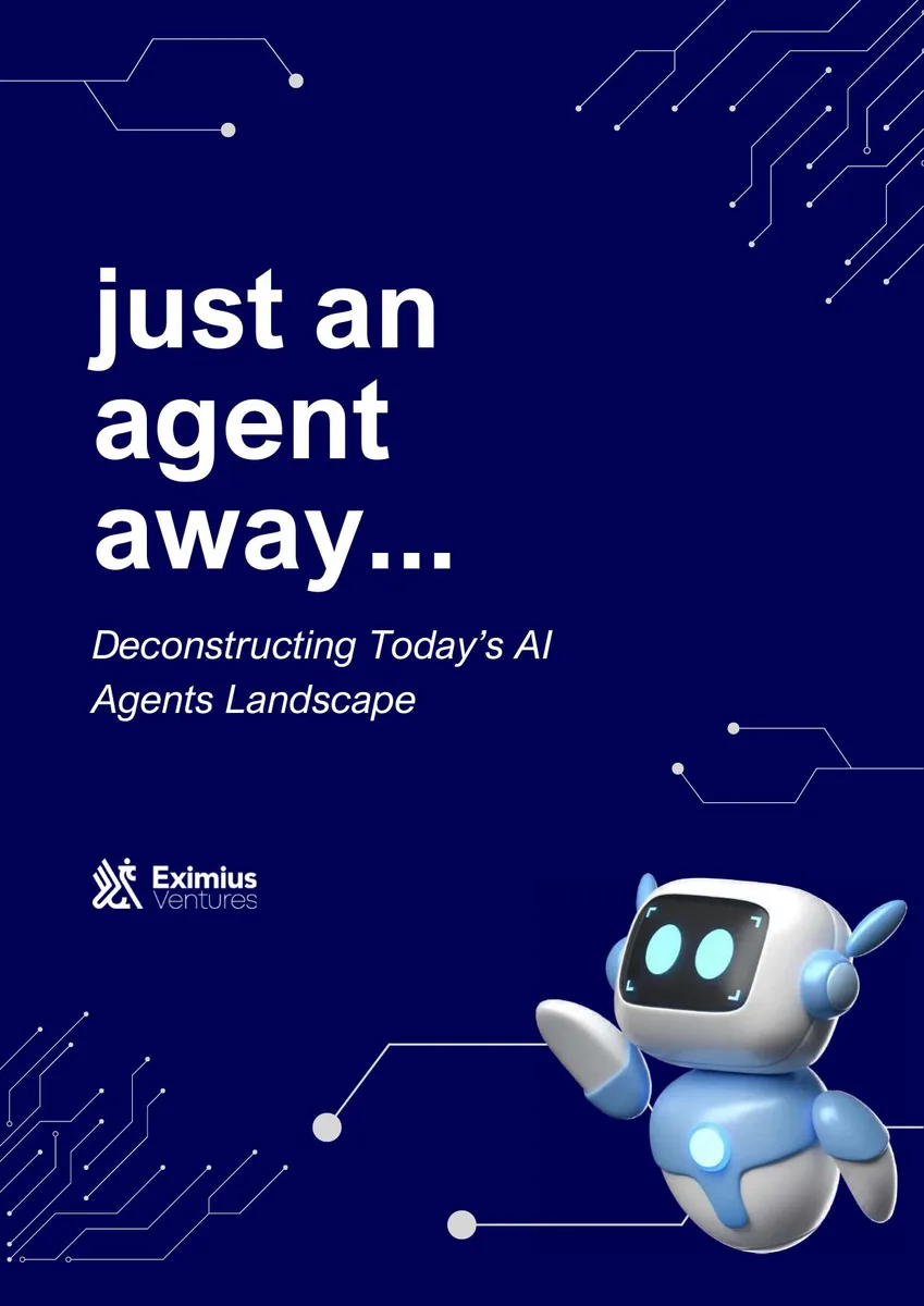 Includes Eximius Ventures logo and a 3D robot illustration.