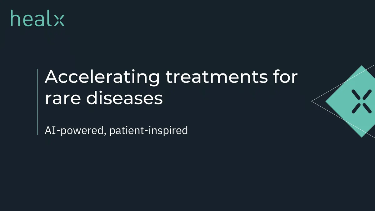 We got an exclusive look at the pitch deck used by AI health startup Healx to raise a $56 million round to disrupt a $220 billion diseases market · slide 1