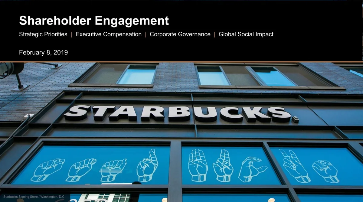 Features an image of a Starbucks Signing Store in Washington, D.C.