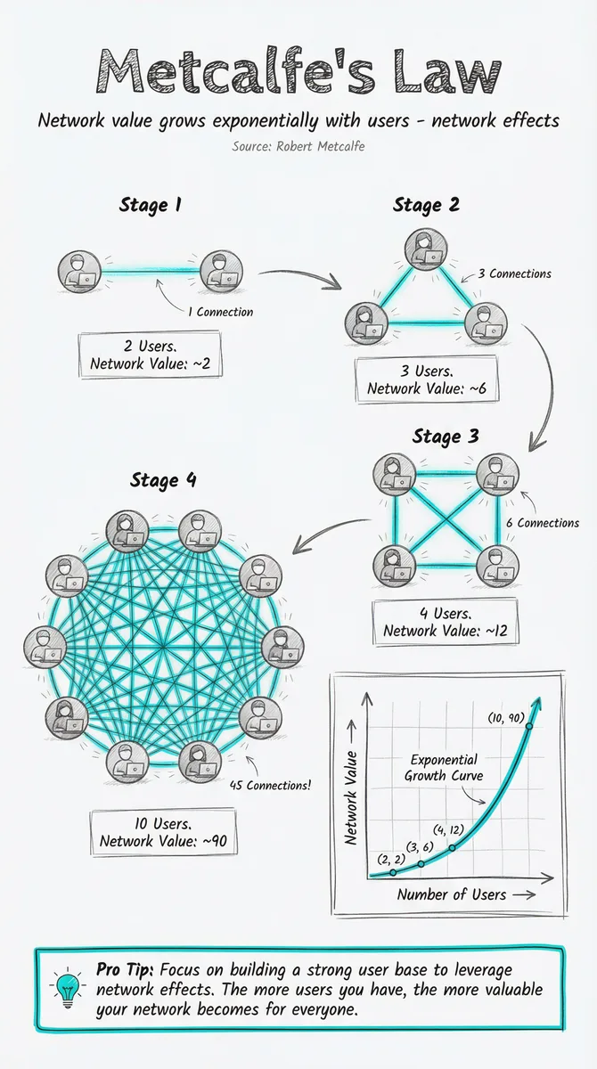 Metcalfe's Law pattern illustration