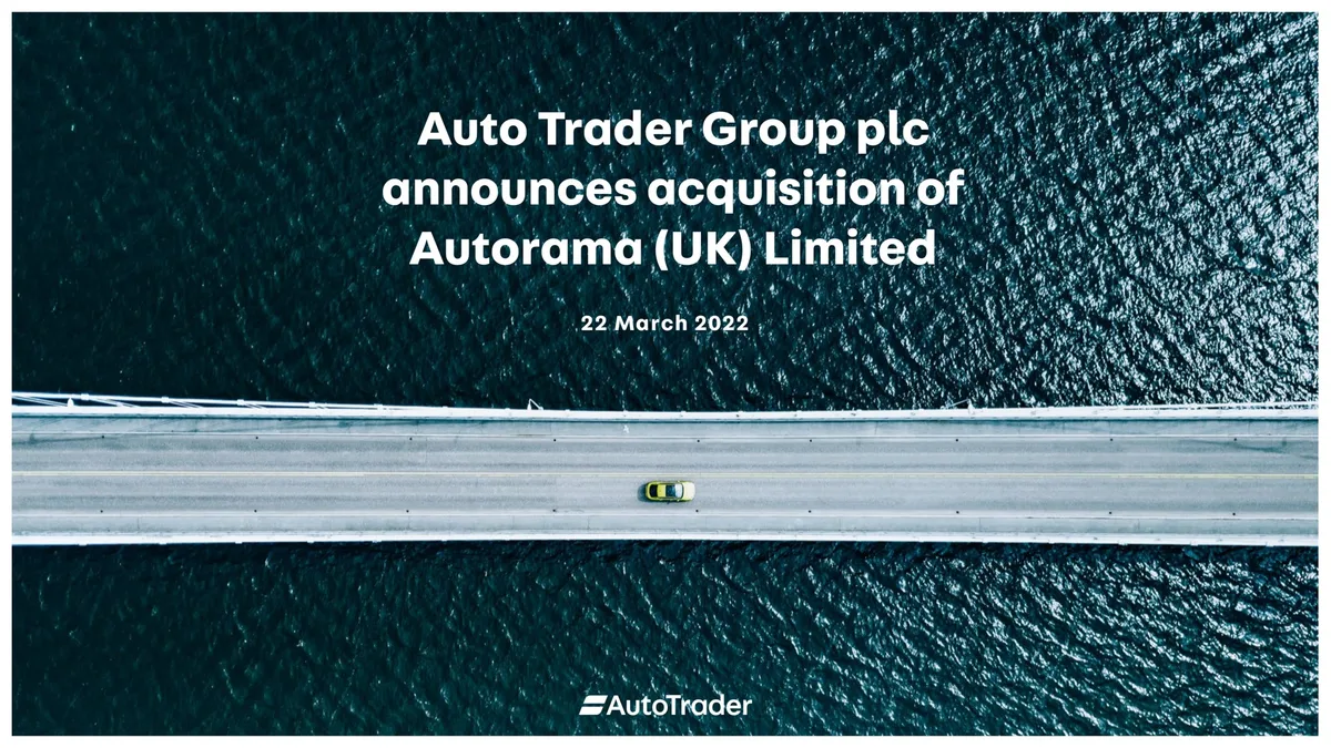 Auto Trader Group | Mergers and Acquisitions Presentation Deck | 12 slides · slide 1