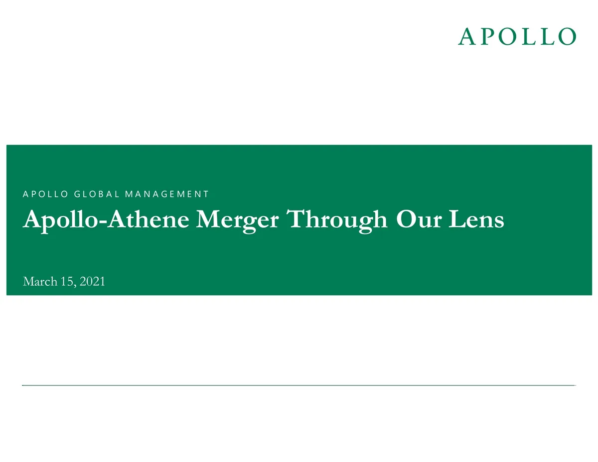 Apollo Global Management | Mergers and Acquisitions Presentation Deck | 48 slides · slide 1