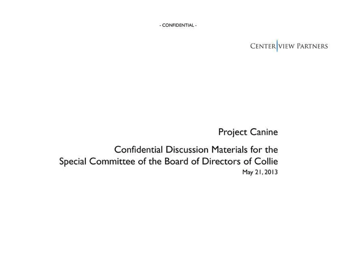 Centerview Partners | Investment Banking Pitch Book | 16 slides · slide 1