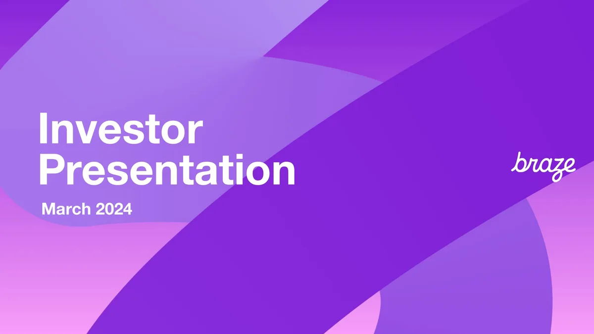 Braze | Investor Presentation Deck | 28 slides · slide 1