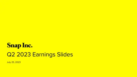 Snap Inc | Results Presentation Deck | 20 slides