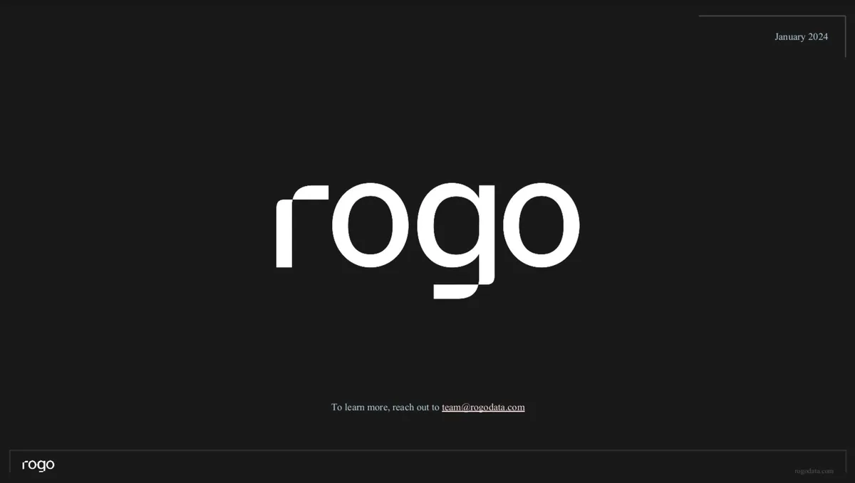 AI Fintech Rogo's seed pitch deck used to raise $7 million · slide 1
