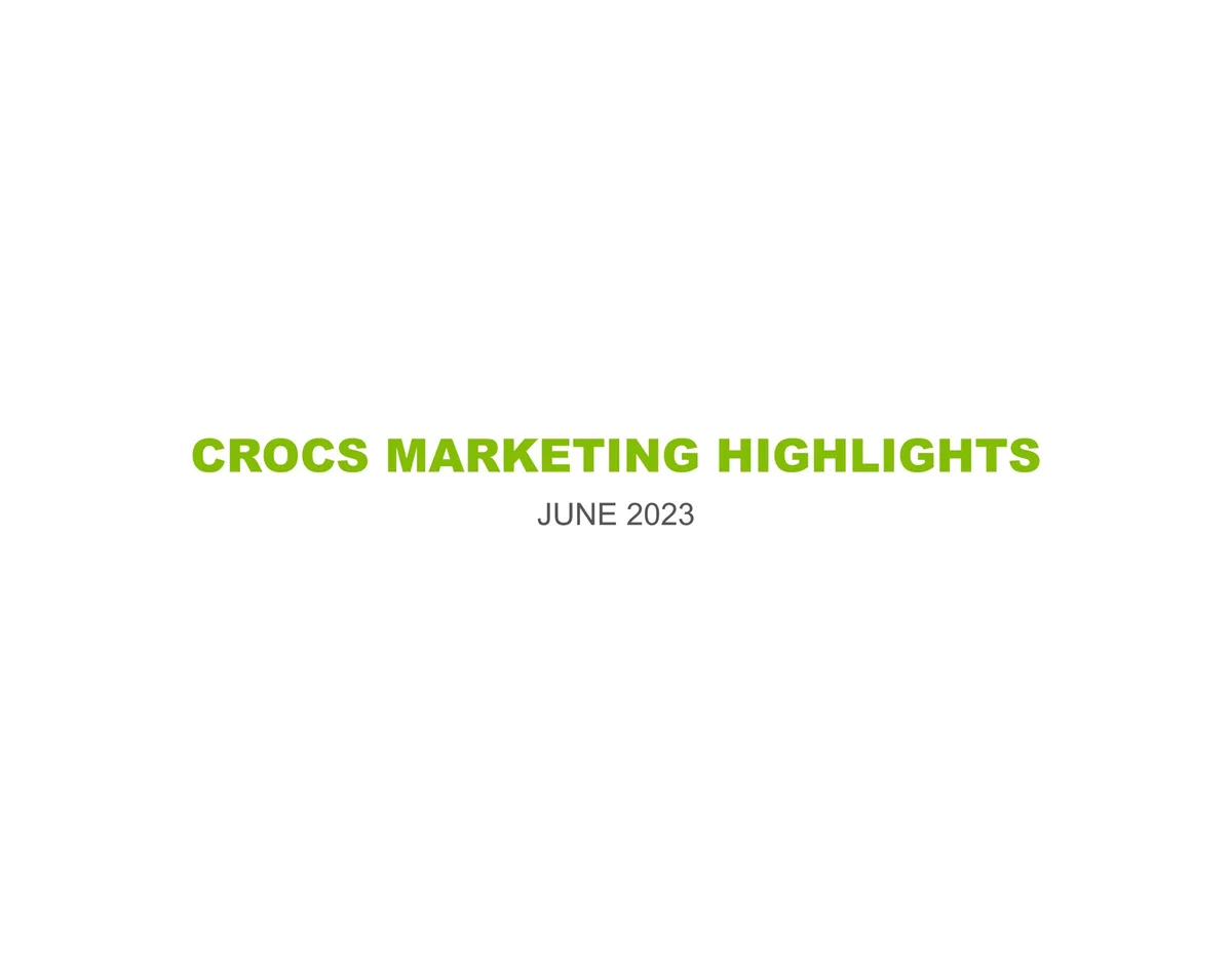 Crocs | Investor Presentation Deck | 2 slides · slide 1