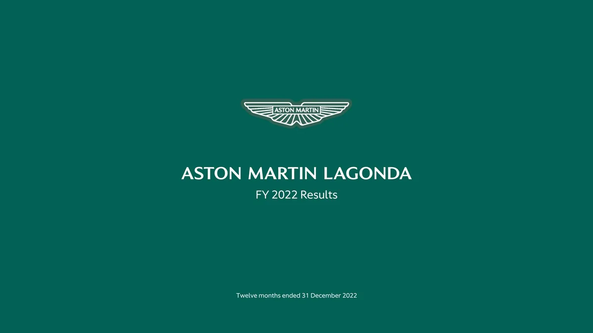 Aston Martin Lagonda | Results Presentation Deck | 34 slides · slide 1