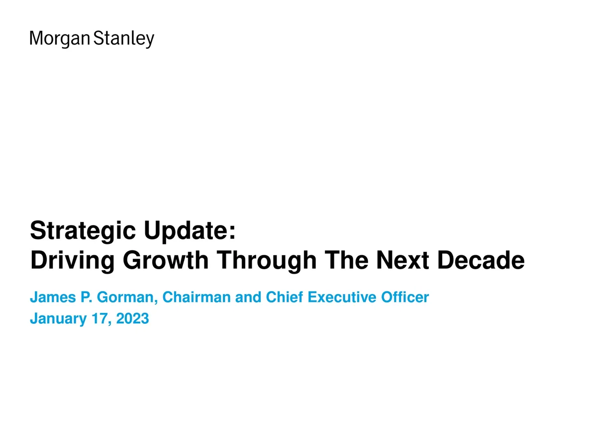 Morgan Stanley | Investor Presentation Deck | 27 slides · slide 1